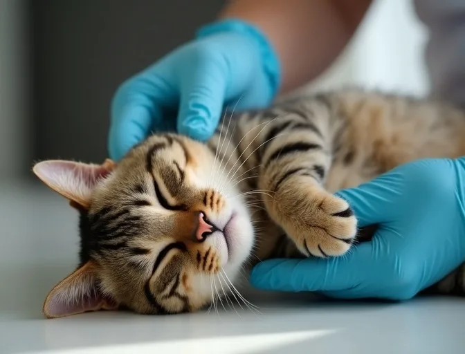 Specialist carefully handling a deceased cat with dignity in Newtown